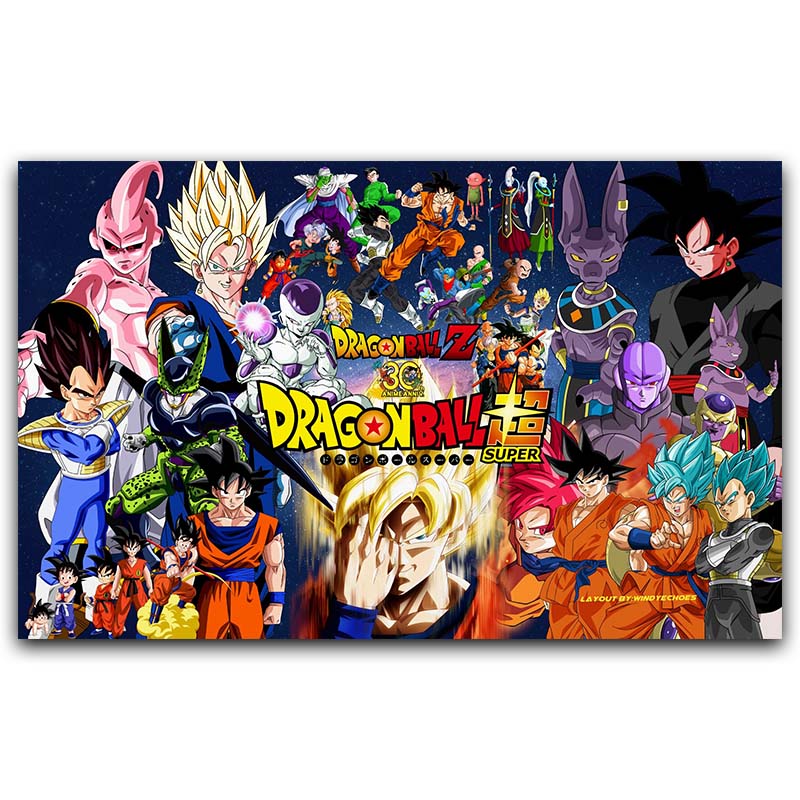 Dragon Ball Z Theme Poster Goku Classic Anime Silk Art Dbz Shop