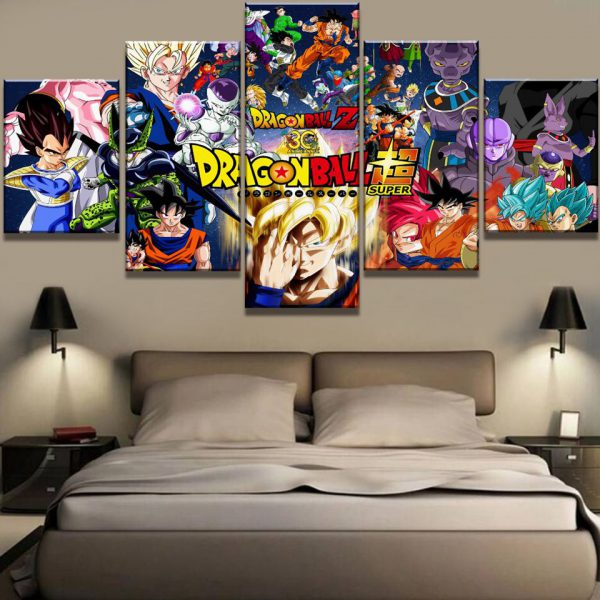 5 Pieces Dragon Ball Z Themes Canvas Wall Art - DBZ Shop