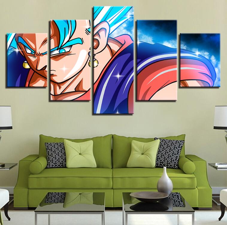 5 Pieces Dark Night Goku Ultra Instinct Canvas Wall Art | DBZ Shop