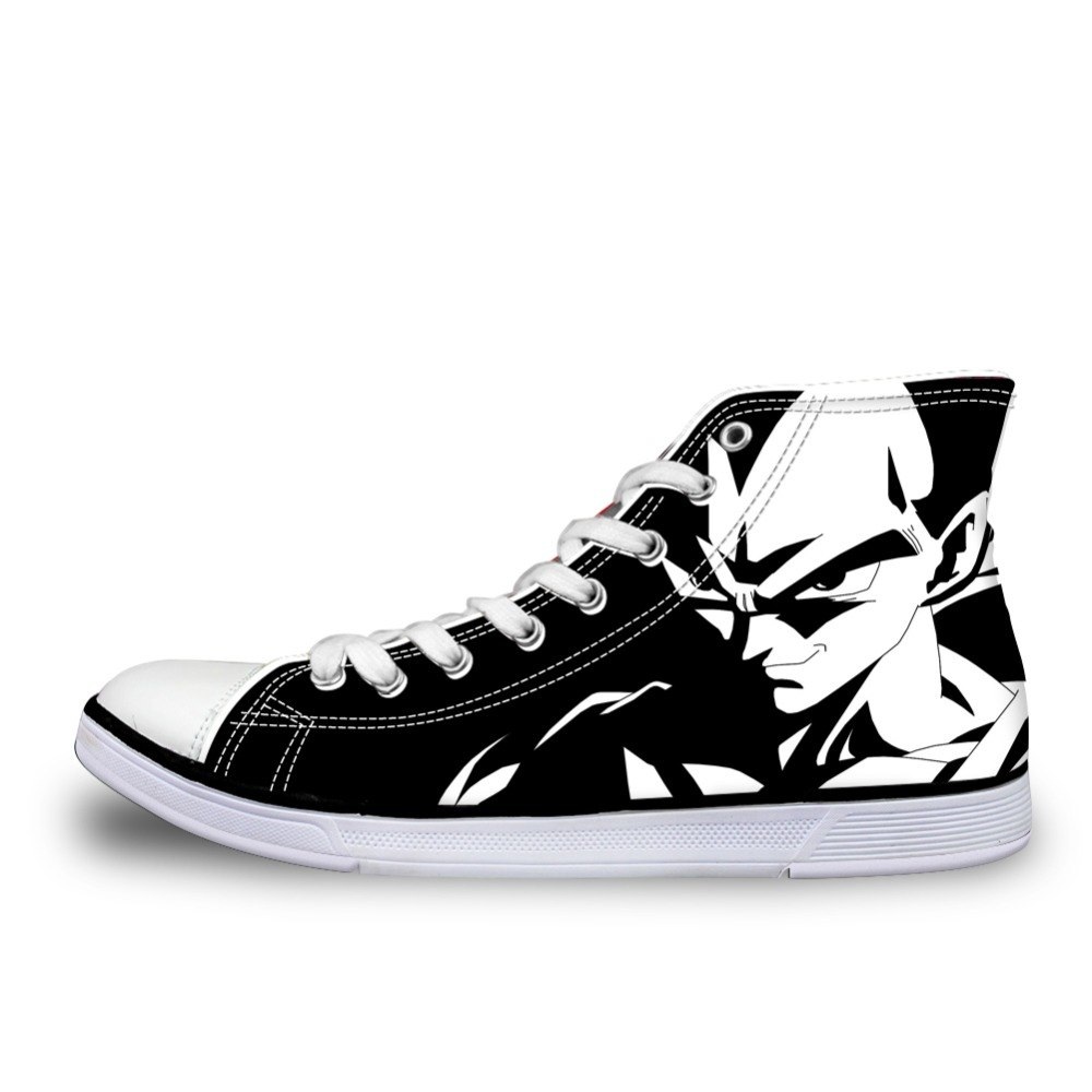 Black & White Vegeta Converse Shoes | DBZ Shop