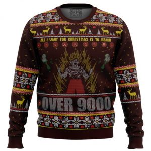 DBZ Goku Over 9000 Dragon Ball Z men sweatshirt FRONT mockup - DBZ Shop