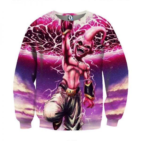 DBZ Kid Buu Planet Burst Technique Pink Vibe Streetwear Sweatshirt 1 - DBZ Shop