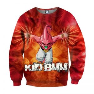 DBZ Kid Buu Villain Inferno Back Ground Dope Winter Sweatshirt - DBZ Shop