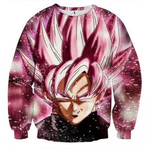 Dragon Ball Super Saiyan Goku Black Rose Pink Sweatshirt 2 - DBZ Shop