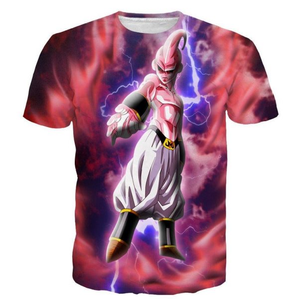 Majin Ultimate Mighty Kid Buu Tie Dye Lightning Amazing 3D T Shirt - DBZ Shop