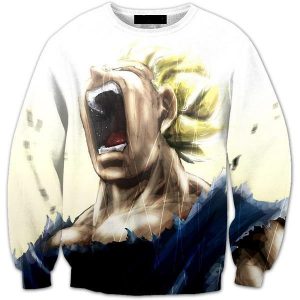 Pissed Off Angry Super Saiyan Vegeta Gets Mad Crewneck Sweatshirt - DBZ Shop