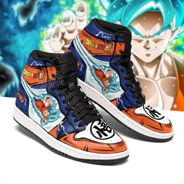 goku saiyan blue shoes boots dragon ball super anime jordan sneakers leather - DBZ Shop