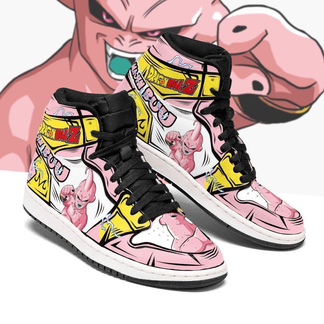 skinny majin buu shoes boots dragon ball z anime jordan sneakers fan gift mn04 gearanime - DBZ Shop