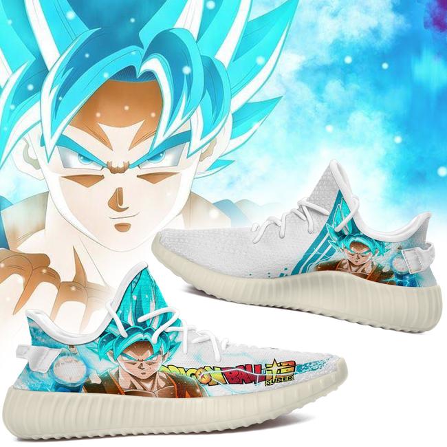 son goku saiyan blue yeezy shoes dragon ball super perfect gift for fan gearanime - DBZ Shop
