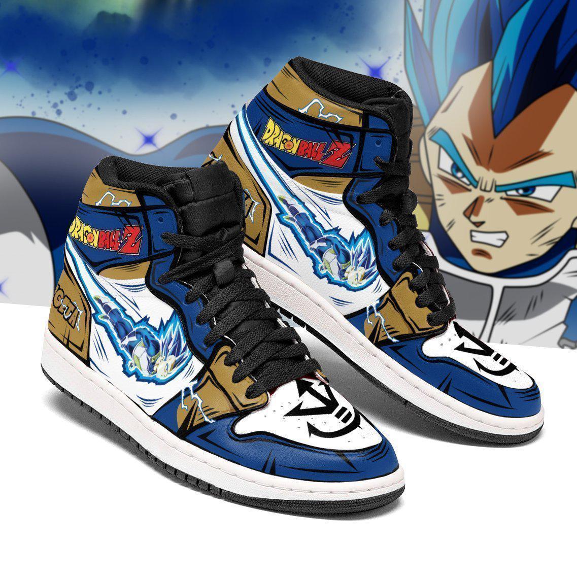 vegeta blue jordan sneakers dragon ball z anime sneakers - DBZ Shop