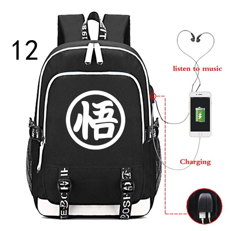 Hot Japan Anime Dragon Balls Z USB Charging Backpack Teenager Large Capacity Schoolbag Travel Bag Student 1 - DBZ Shop