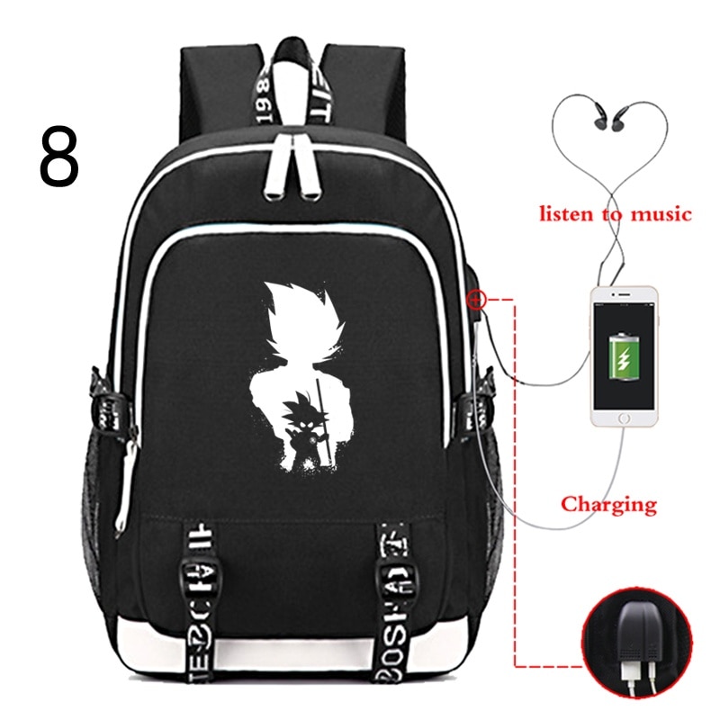 Hot Japan Anime Dragon Balls Z USB Charging Backpack Teenager Large Capacity Schoolbag Travel Bag Student - DBZ Shop